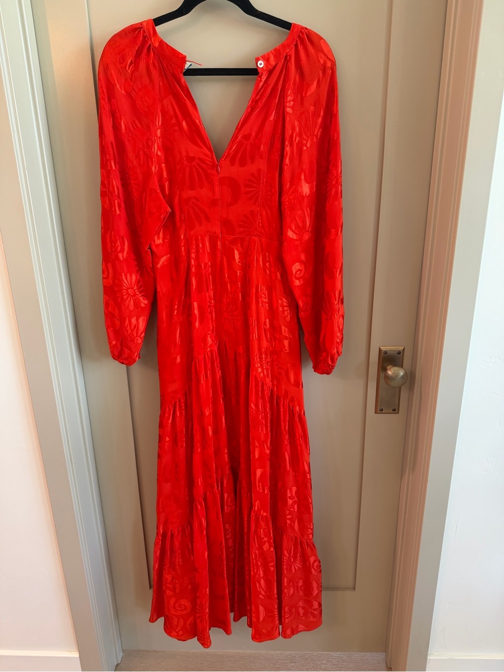 FARM Rio Vibrant Red Jacquard Maxi Dress - Picture 2 of 5